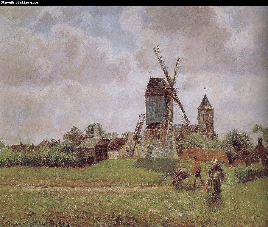 Camille Pissarro Belgium, a large windmill